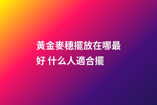 黃金麥穗擺放在哪最好 什么人適合擺